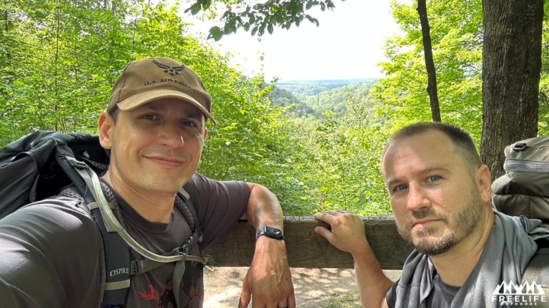 Derek & Greg Hiking Jordan River Valley Pathway