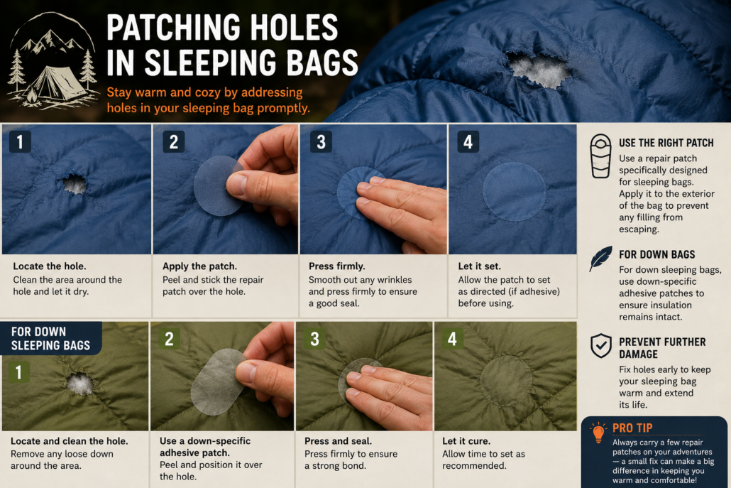 Sleeping Bag Hole Repair
